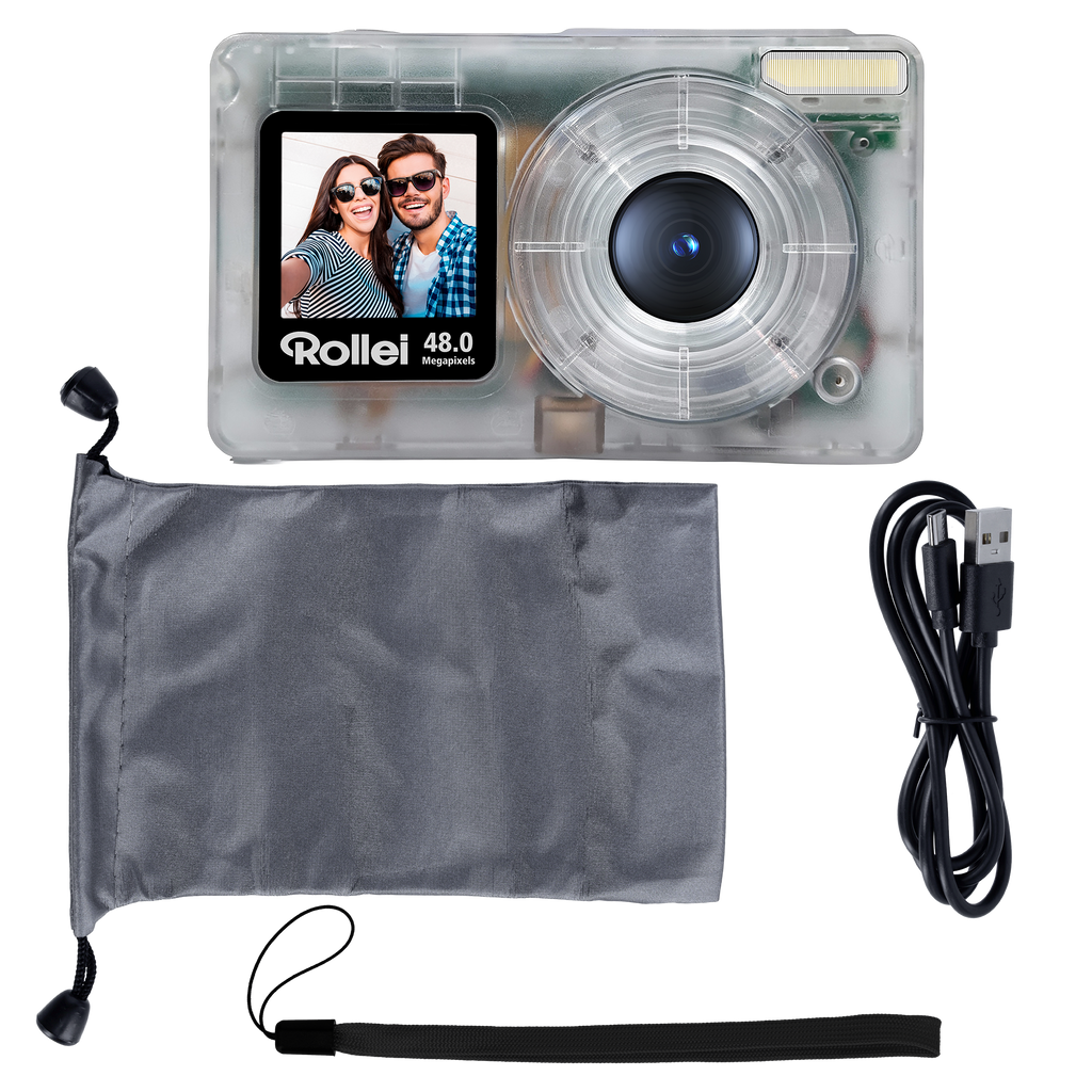 Compactline Pocket | Transparent | 48MP Digitalkamera mit 4K