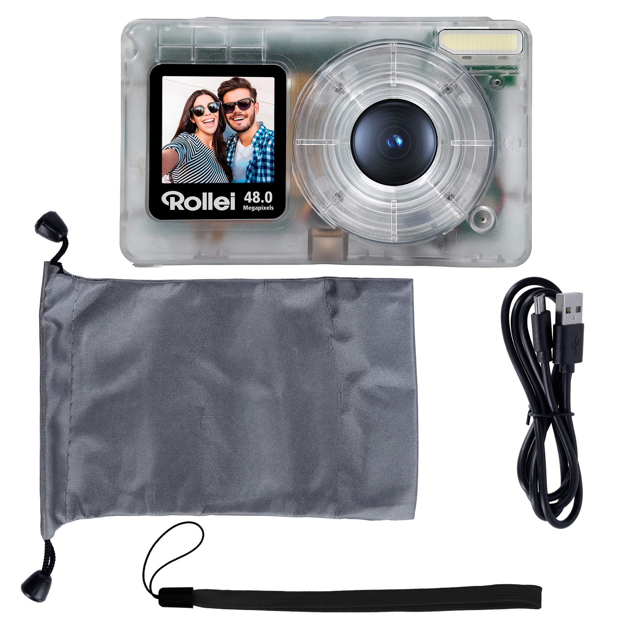 Compactline Pocket | Transparent | 48MP Digitalkamera mit 4K